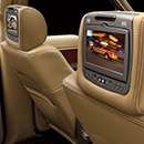 Vehicle Interior Showing Seat Mounted Video Screens Representing Infotainment Accessories Category