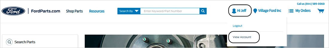 Screenshot showing how to access account settings