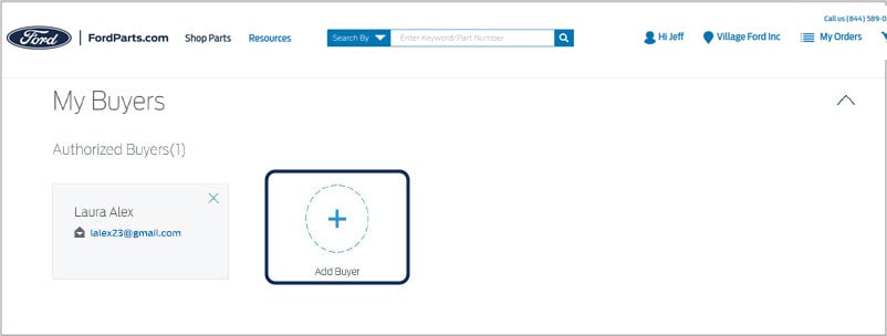 Screenshot showing where to Add a Buyer