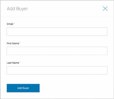 Screenshot showing form to add contact details for buyer