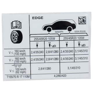 Decal 255 / 45VR20 Summer Tire OEM Parts G2GZ1532A