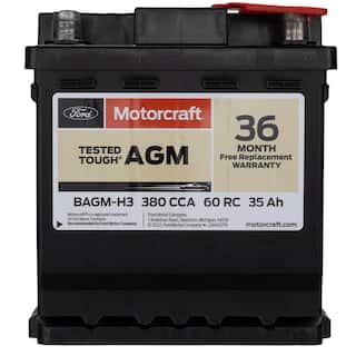 Motorcraft 380 CCA Group Size H3 Vehicle Battery - BAGMH3 OEM Parts BAGMH3
