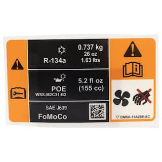 AIR CONDITIONING (A/C) System Information Label Decal OEM Parts DM5Z1503050A
