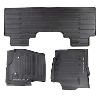 Super Duty 2023-2025 Black 3-Piece Tray Style Floor Liner for Vinyl Flooring, for SuperCab or CrewCab w/Underseat Storage Box OEM Parts PC3Z2613300DA