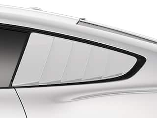 Mustang 2020-2023 Air Design® Iconic Silver/Silver Radiance Quarter Window Louvers OEM Parts VKR3Z63280B10CC