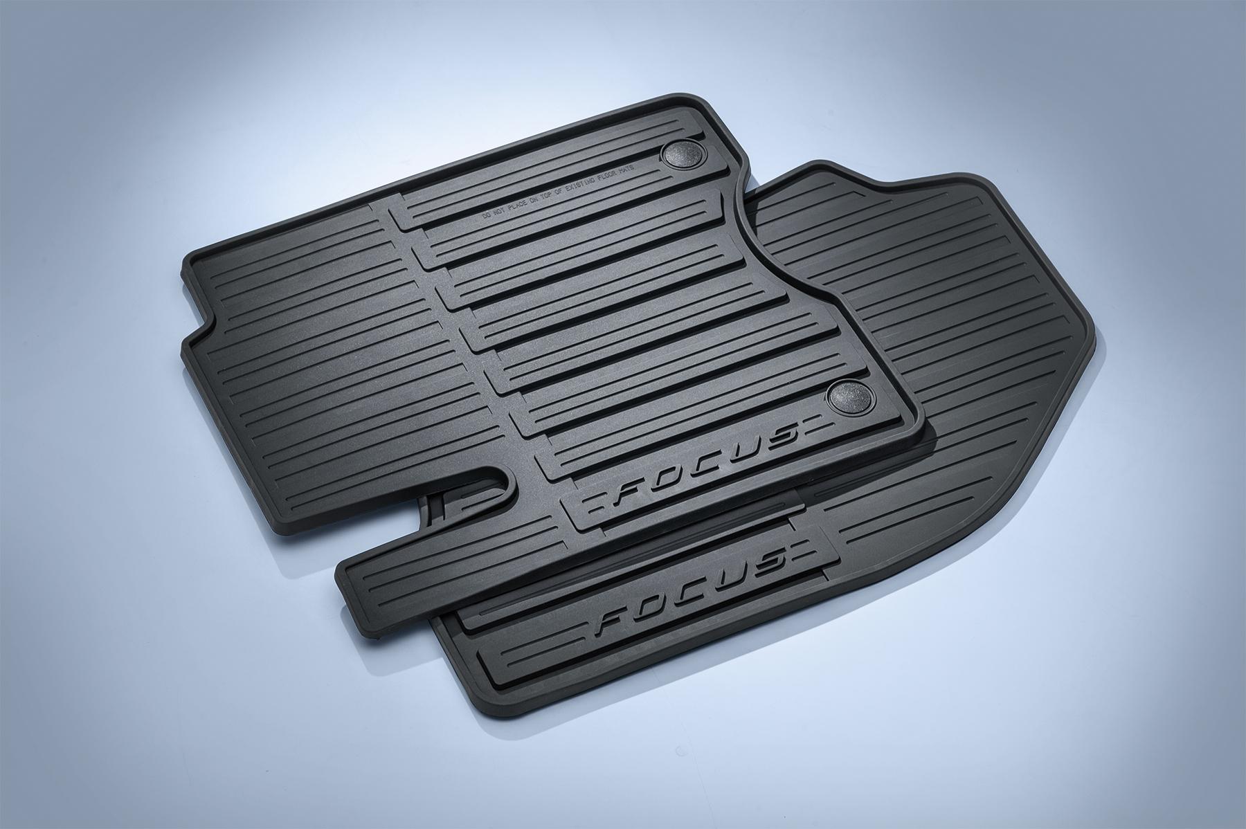 Focus 2015 2018 Black 4pc All Weather Rubber Floor Mats FordUS