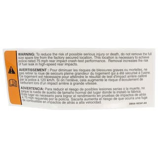 Caution Label Luggage Compartment (Police) OEM Parts BB5Z19C541A